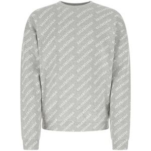 Balenciaga all over logo knit crew neck